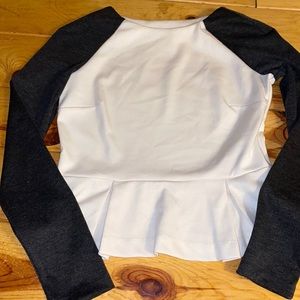 Ruffled white and grey dress shirt